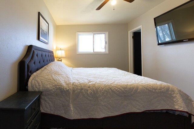 bedroom with light wood-type flooring