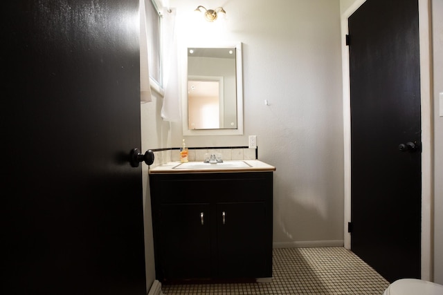 bathroom featuring vanity and tile patterned floors