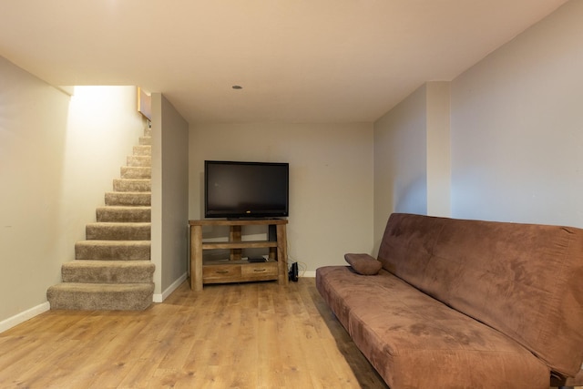 living room featuring light hardwood / wood-style flooring