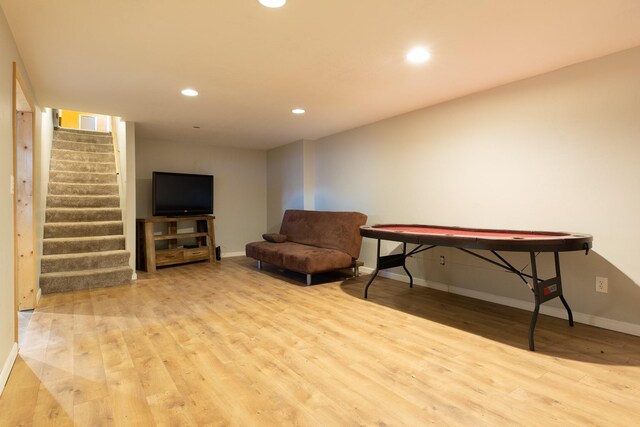 interior space with hardwood / wood-style floors