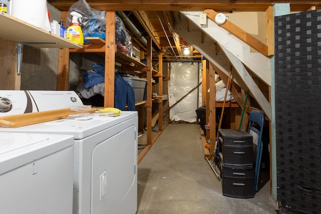 interior space with independent washer and dryer