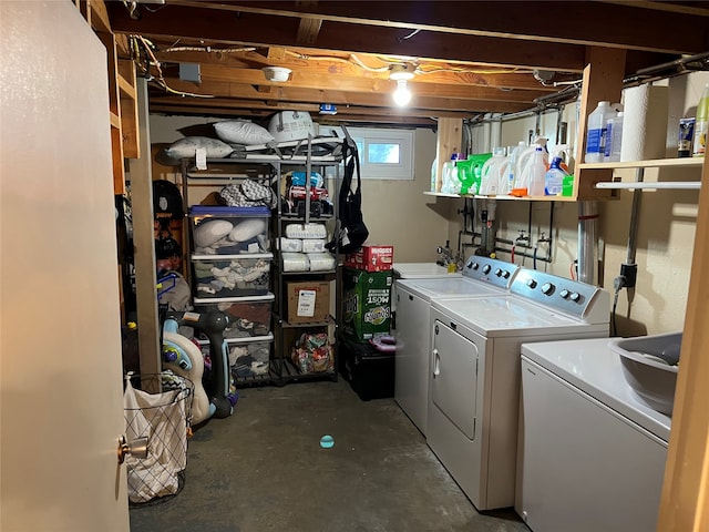 laundry area featuring washer and dryer