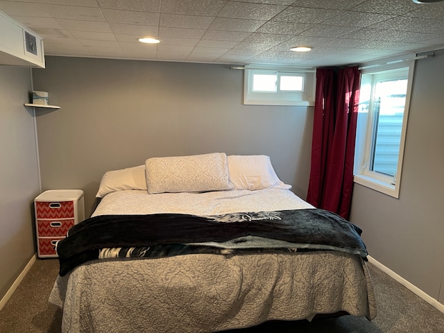 bedroom featuring carpet