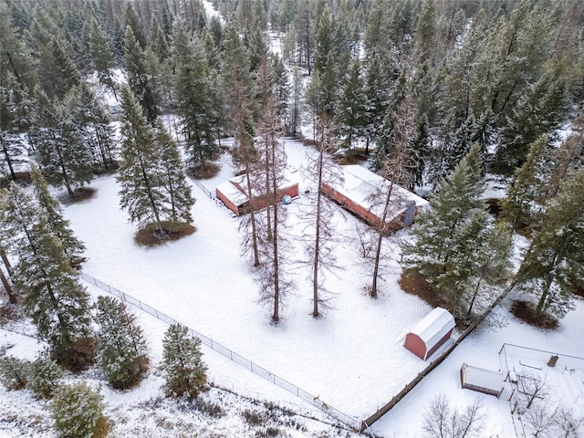 view of snowy aerial view