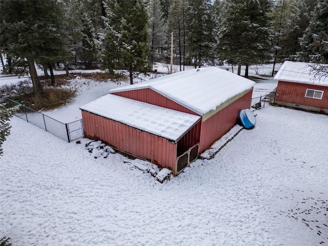 view of snowy aerial view