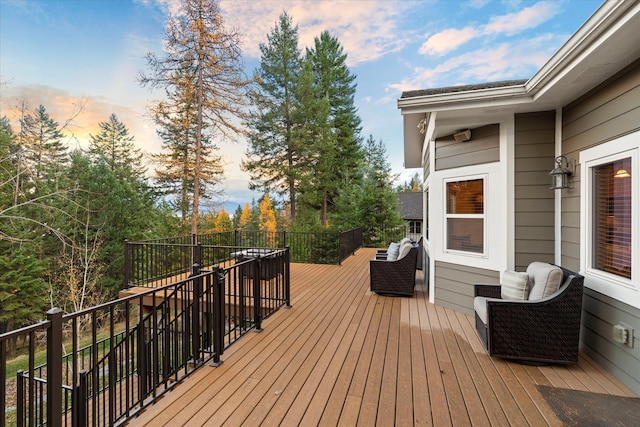 view of deck at dusk