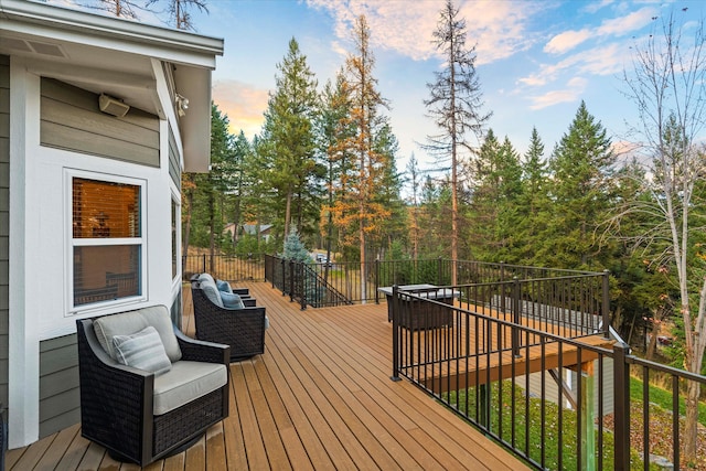 view of deck at dusk