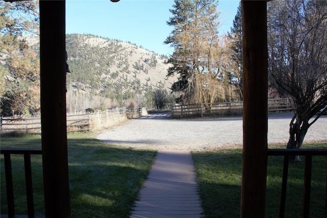 view of water feature with a mountain view