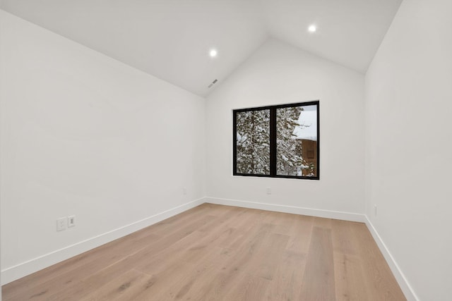 1027 State Park Rd, Whitefish, MT 59937 - empty room with light wood-style floors, recessed lighting, and high vaulted ceiling