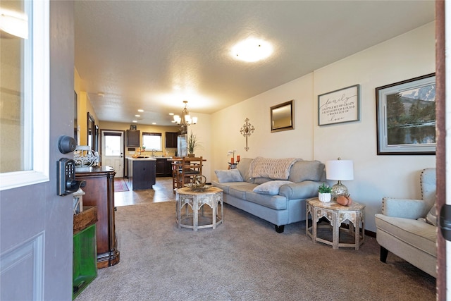 1825 Scott St Unit B, Missoula, MT 59802 - living area with a chandelier and carpet floors
