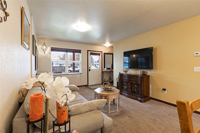 1825 Scott St Unit B, Missoula, MT 59802 - carpeted living room with baseboards and a textured ceiling
