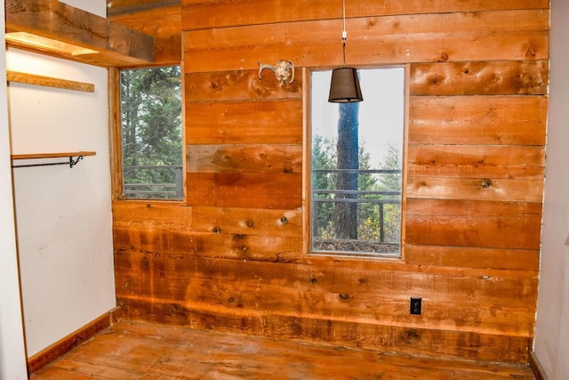 32927 Hellroaring Rd, Polson, MT 59860 - detailed view of wood finished floors and wood walls