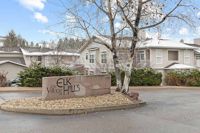 view of community sign