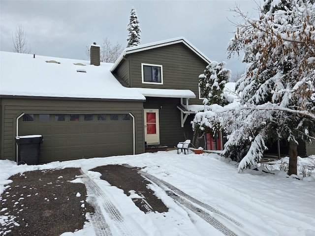 view of front of house with a garage