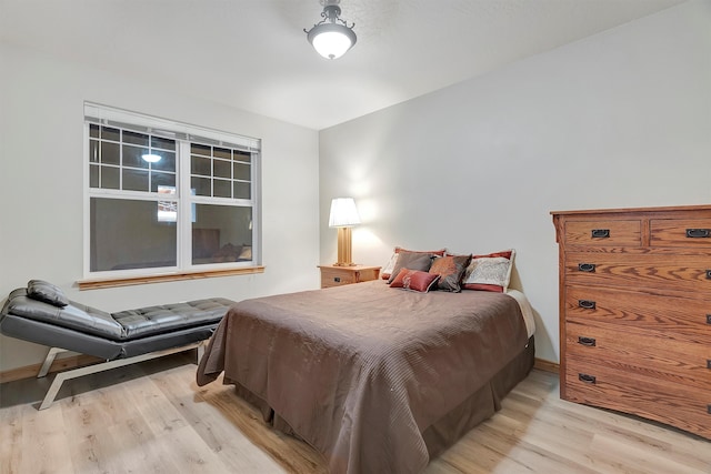 bedroom featuring light wood-type flooring