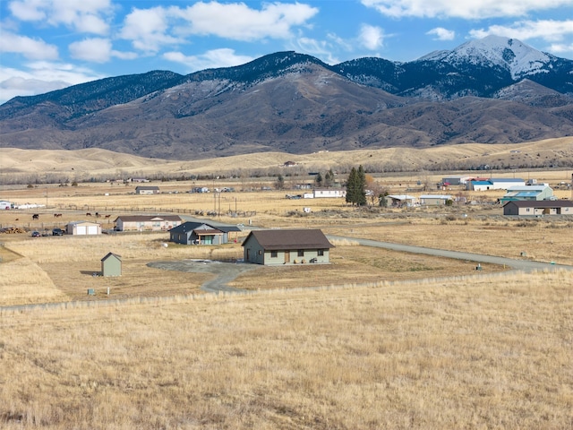 view of mountain feature featuring a rural view