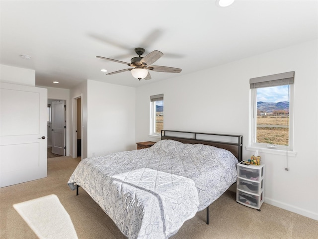 4 Sapphire Way, Sheridan, MT 59749 - bedroom with light carpet, recessed lighting, multiple windows, and baseboards