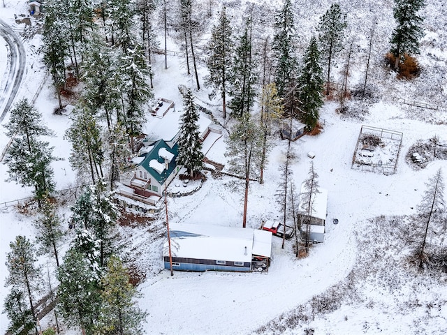 view of snowy aerial view