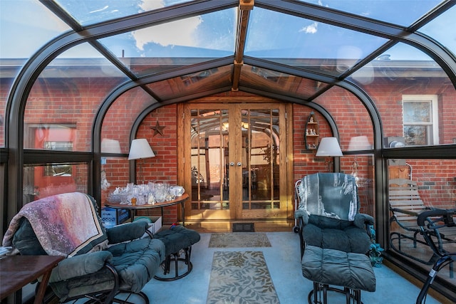 view of patio featuring french doors