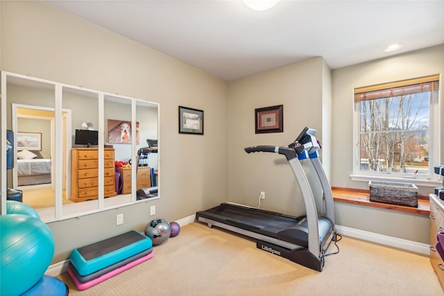 659 Copperwood Ct, Whitefish, MT 59937 - exercise area featuring baseboards and carpet floors
