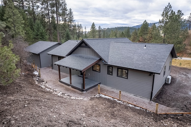 exterior space featuring a wooden deck