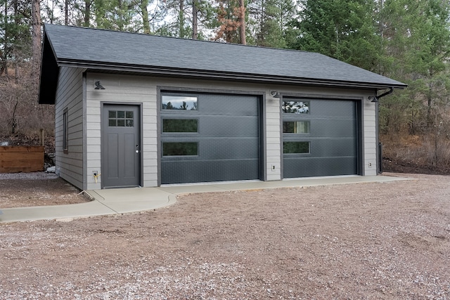 view of garage