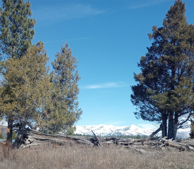 exterior space featuring a mountain view