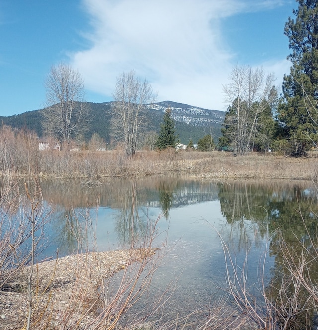 view of water feature with a mountain view