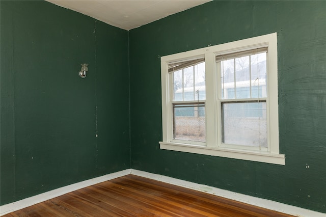 spare room featuring wood-type flooring