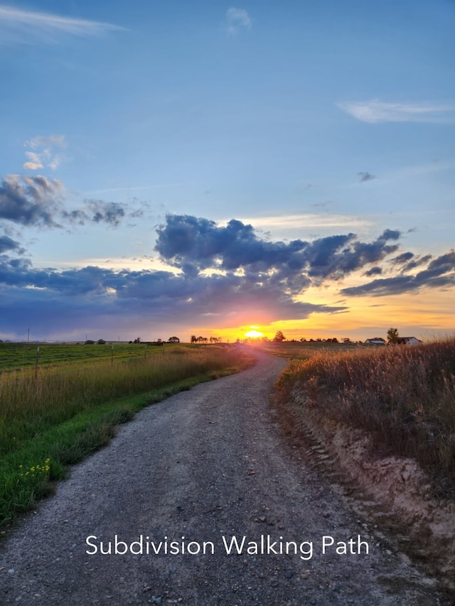 view of street with a rural view