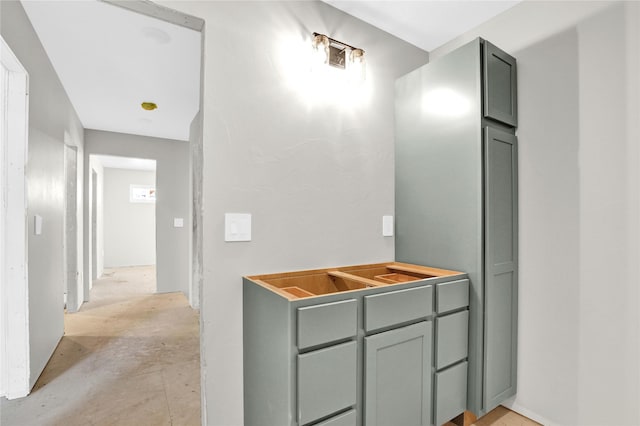 bathroom with concrete floors