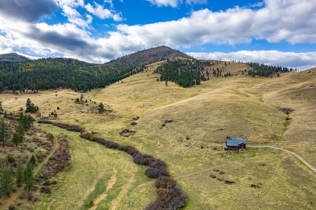 view of mountain feature with a rural view