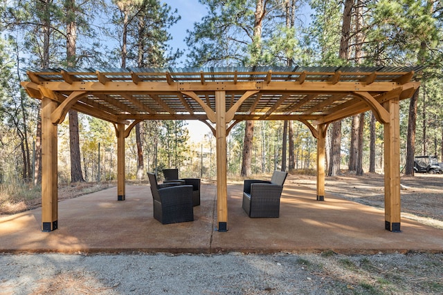 view of property's community with a pergola