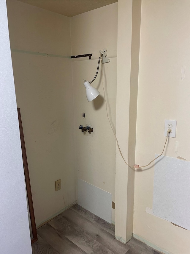 bathroom featuring wood-type flooring