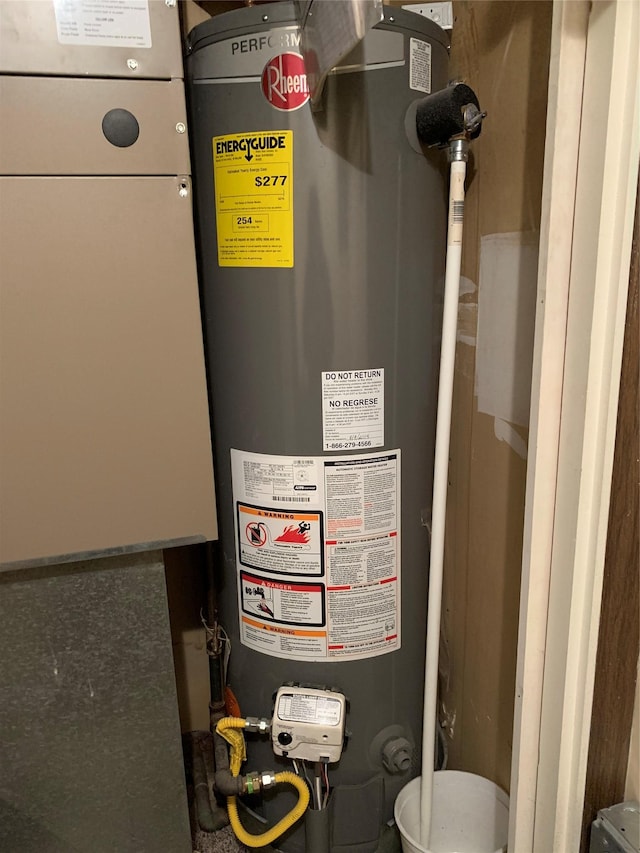 utilities featuring gas water heater