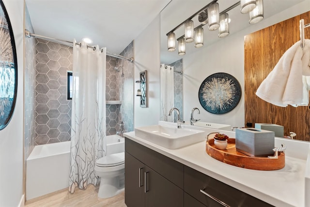 1148 Glades Dr, Whitefish, MT 59937 - full bathroom with shower / bath combination with curtain, toilet, and vanity