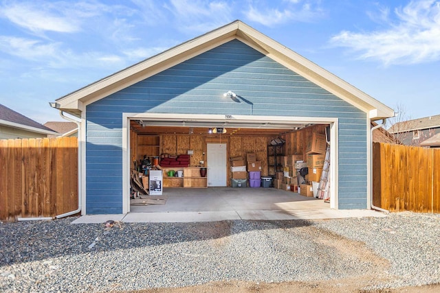 view of garage