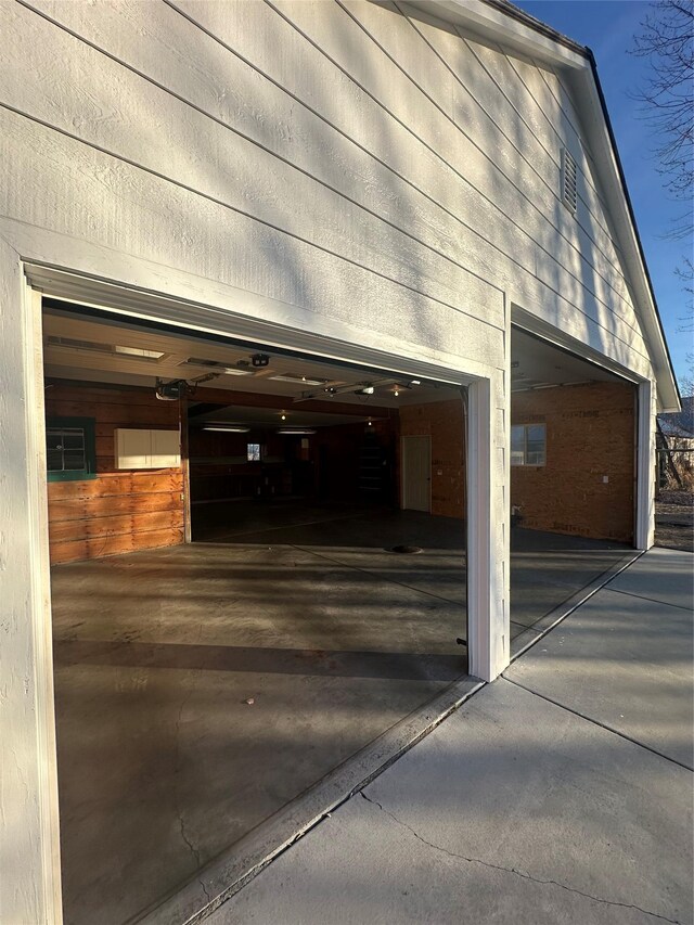 view of garage