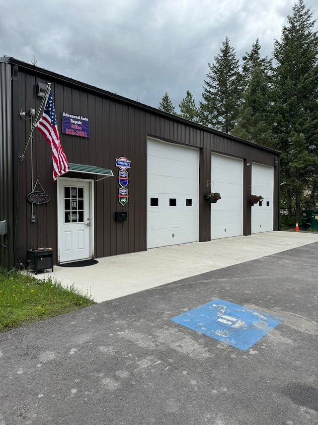 view of garage