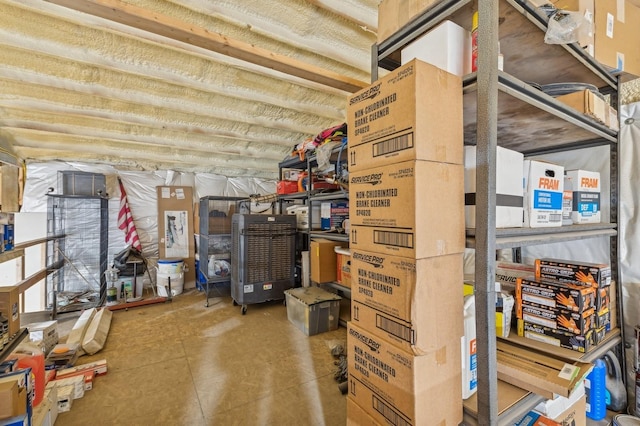 view of storage area