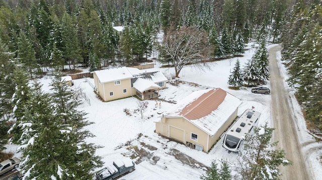 view of snowy aerial view