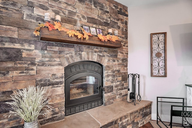 interior details with hardwood / wood-style flooring