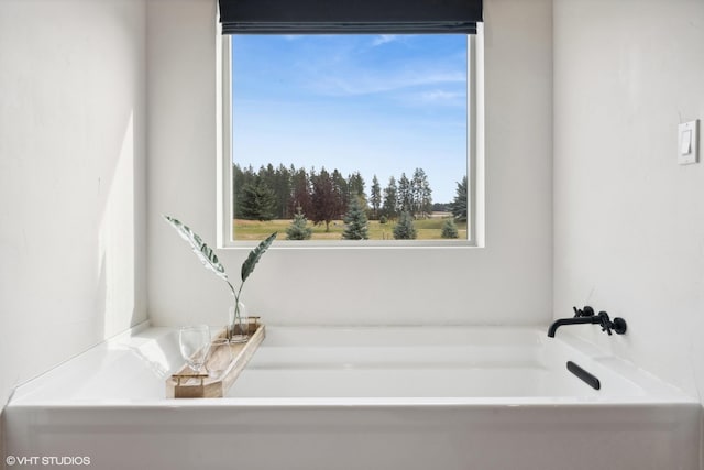 bathroom featuring plenty of natural light and a bathtub