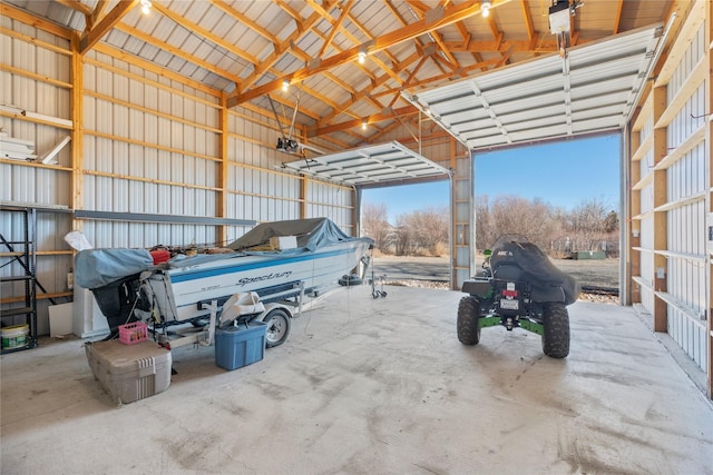 garage featuring metal wall