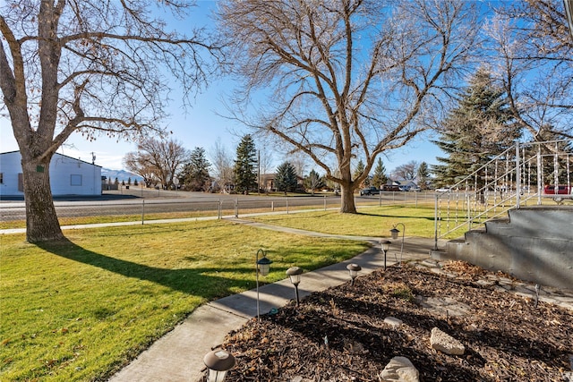 view of yard with fence