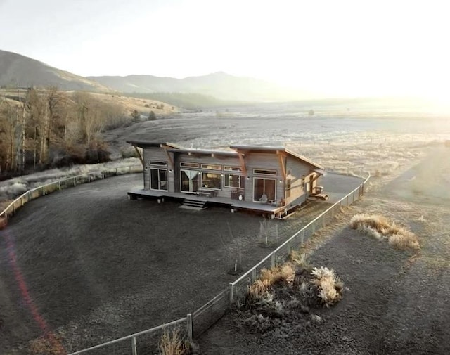 dock area with a mountain view