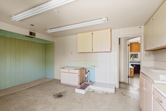 kitchen with light countertops and visible vents