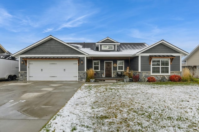 craftsman-style house with a garage