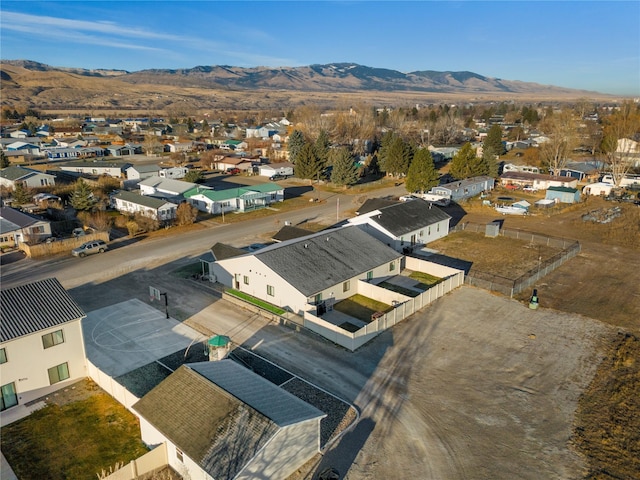 aerial view with a mountain view