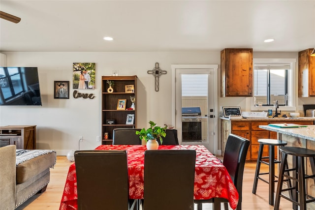 703 S Oak St Unit 1 & 2, Townsend, MT 59644 - dining room featuring light wood-style floors and recessed lighting